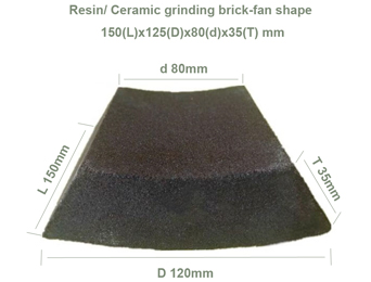 Fan shape grinding brick